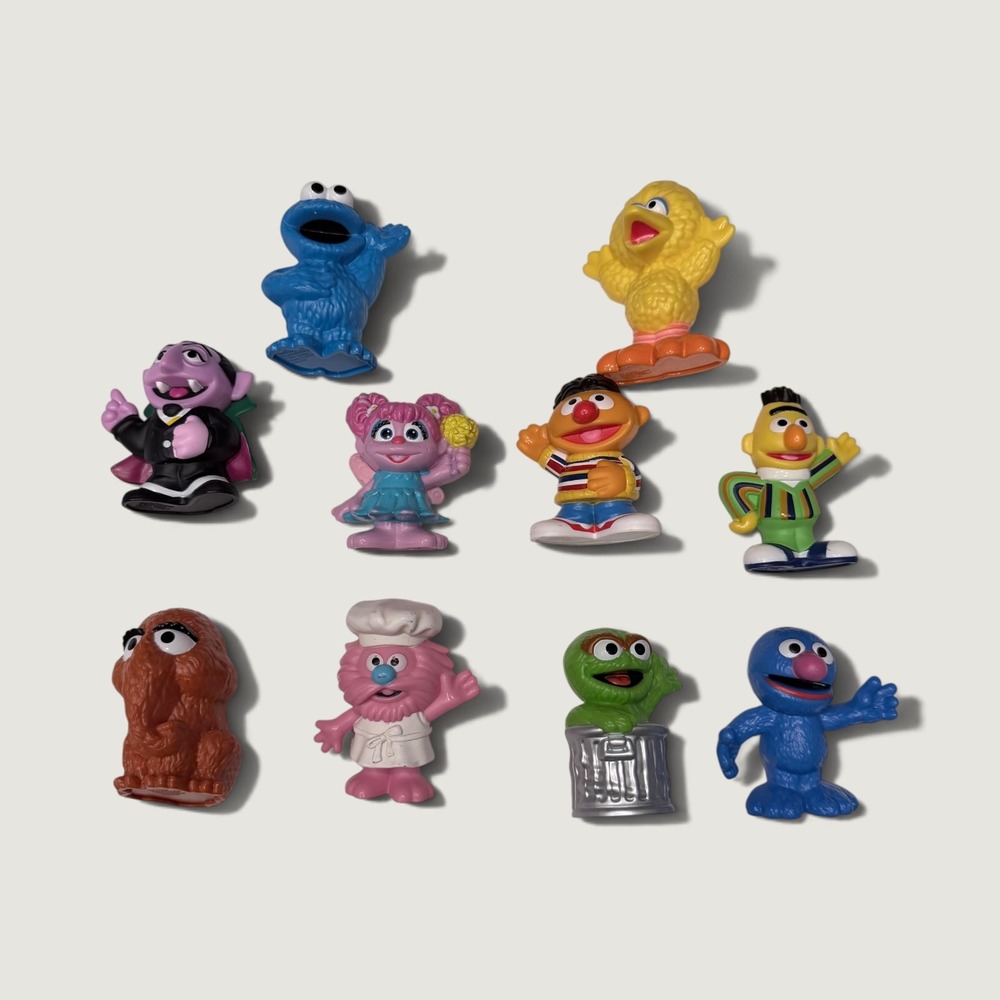 Sesame Street Hasbro Playskool Set 10pc Big Bird Cookie Monster Oscar Count